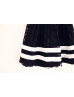 Black Dots Tulle Lace Ivory Stripes Knee Length Flower Girl Dress